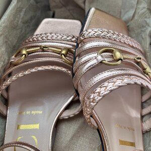 Gucci Metallic Nappa Braided Ketty Horsebit